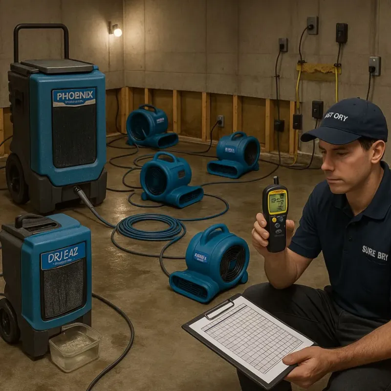 Structural Drying and Dehumidification process in Augusta, GA